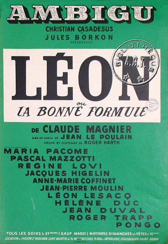 l'affiche originale: Léon ou la bonne formule