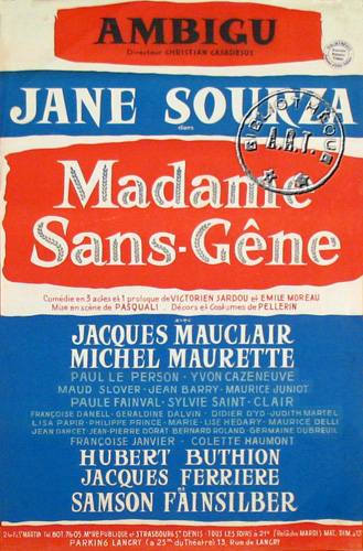 l'affiche originale: Madame Sans-Gêne