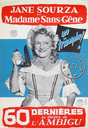 l'affiche originale: Madame Sans-Gêne
