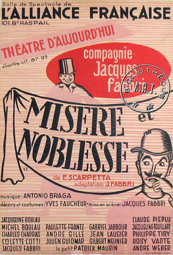 l'affiche originale: Misère et noblesse