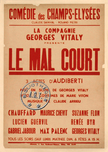 l'affiche originale: Le Mal court