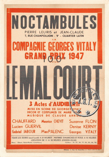 l'affiche originale: Le Mal court