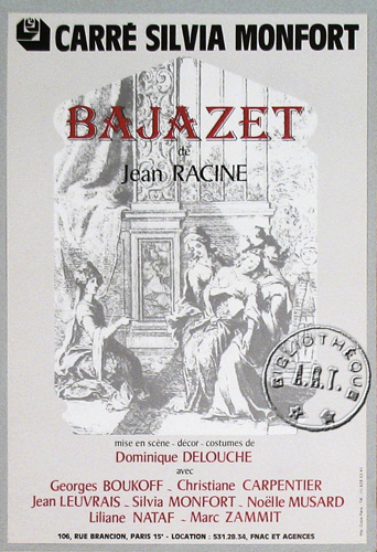 l'affiche originale: Bajazet