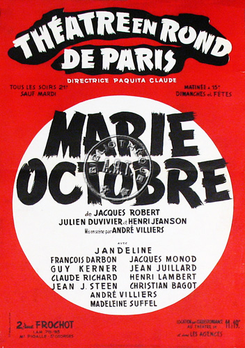l'affiche originale: Marie Octobre
