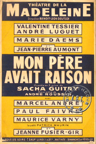 l'affiche originale: Mon père avait raison
