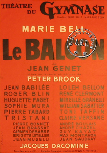l'affiche originale: Le Balcon
