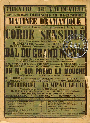 l'affiche originale: La Corde sensible