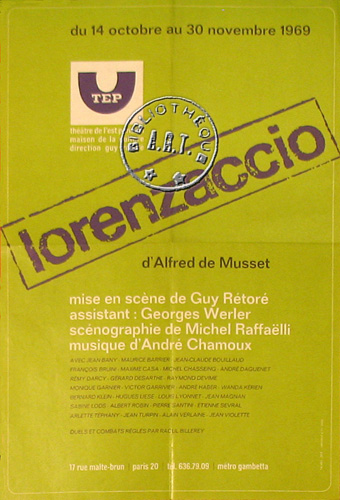 l'affiche originale: Lorenzaccio