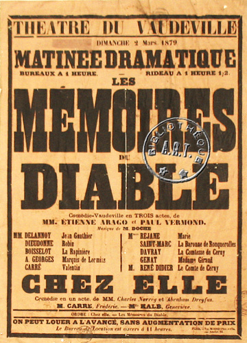 l'affiche originale: Les Mémoires du Diable