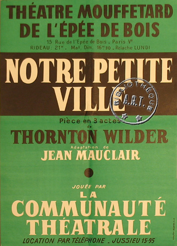 l'affiche originale: Notre petite ville