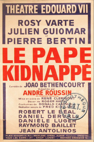 l'affiche originale: Le Pape kidnappé