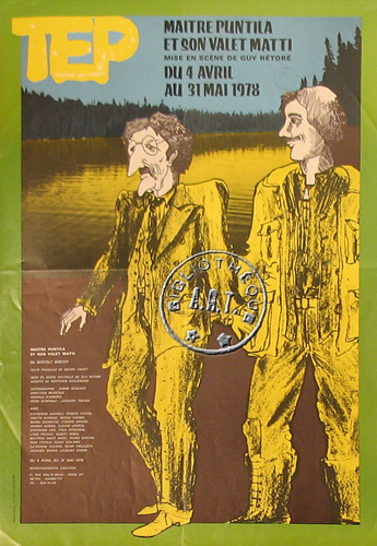 l'affiche originale: Maître Puntila et son valet Matti