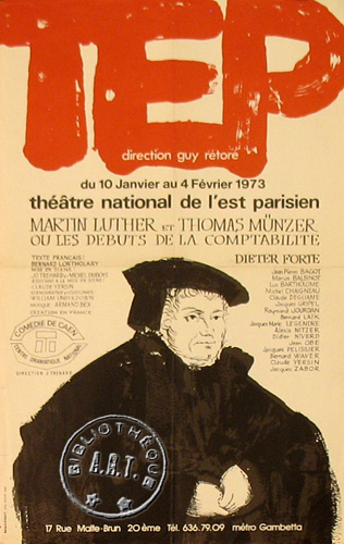 l'affiche originale: Martin Luther et Thomas Münzer ou les Débuts de la comptabilité
