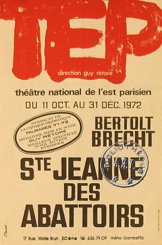 l'affiche originale: Sainte Jeanne des abattoirs
