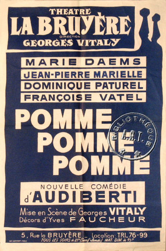 l'affiche originale: Pomme, pomme, pomme