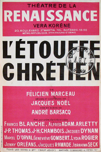 l'affiche originale: L'Étouffe-chrétien *