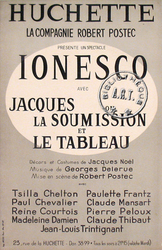 l'affiche originale: Jacques ou la soumission *