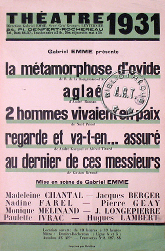 l'affiche originale: Au dernier de ces messieurs