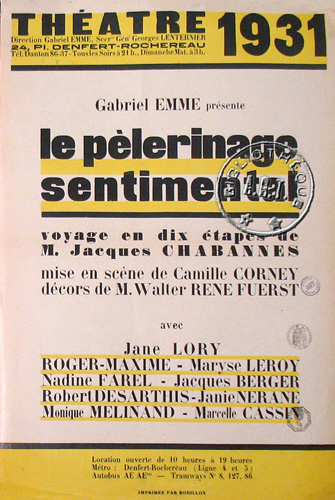 l'affiche originale: Le Pélerinage sentimental
