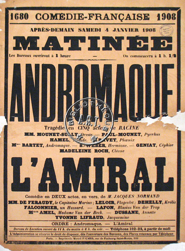 l'affiche originale: Andromaque