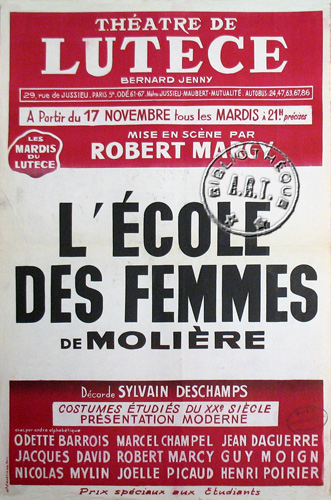 l'affiche originale: L'École des femmes