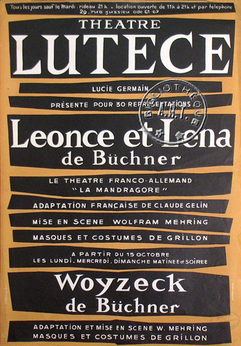 l'affiche originale: Leonce et Lena