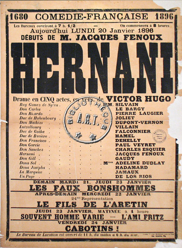 l'affiche originale: Hernani
