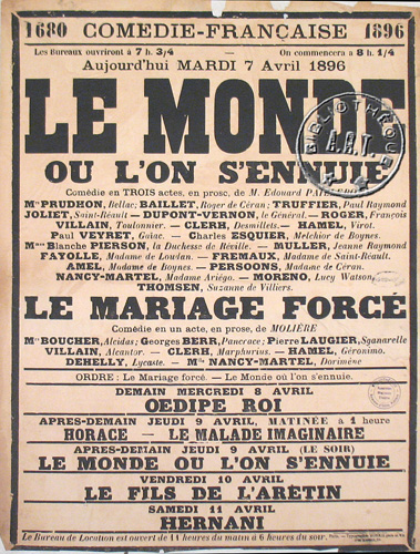 l'affiche originale: Le Mariage forcé
