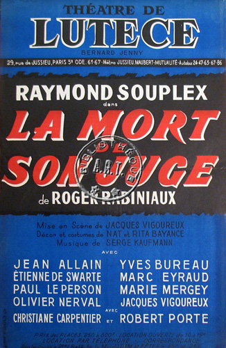 l'affiche originale: La Mort de son juge