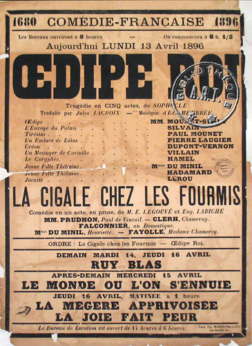 l'affiche originale: Œudipe