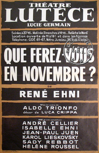 l'affiche originale: Que ferez-vous en novembre ?