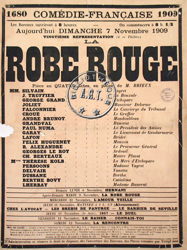 l'affiche originale: La Robe rouge