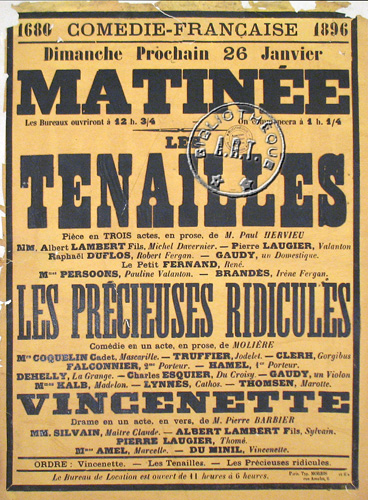 l'affiche originale: Les Tenailles
