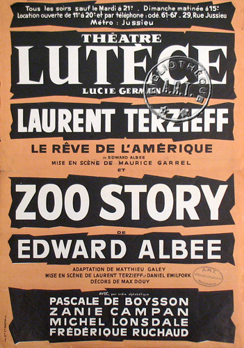 l'affiche originale: Zoo story