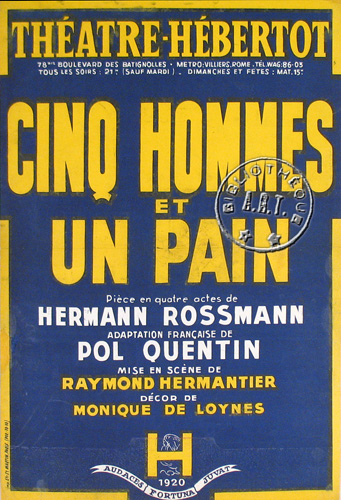 l'affiche originale: Cinq hommes et un pain