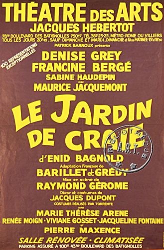 l'affiche originale: Le Jardin de craie