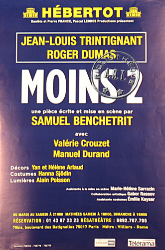 l'affiche originale: Moins 2