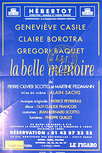 l'affiche originale: La Belle mémoire