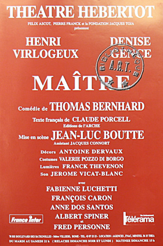 l'affiche originale: Maître