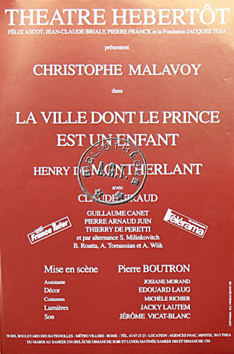 l'affiche originale: La Ville dont le Prince est un enfant