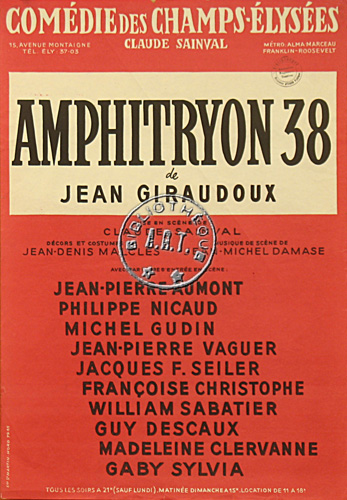 l'affiche originale: Amphitryon 38