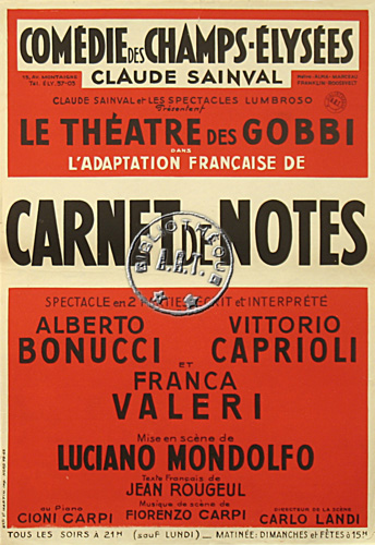 l'affiche originale: Carnet de notes