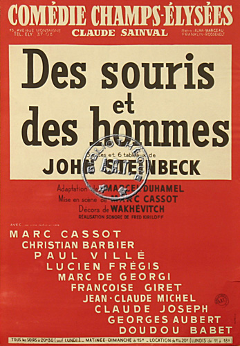 l'affiche originale: Des souris et des hommes