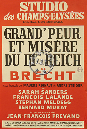 l'affiche originale: Grand peur et misère du IIIème reich