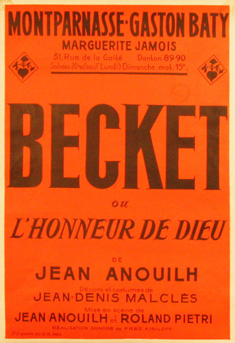 l'affiche originale: Becket ou l'honneur de Dieu *
