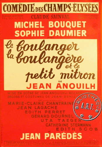 l'affiche originale: Le Boulanger,  la boulangère et le petit mitron