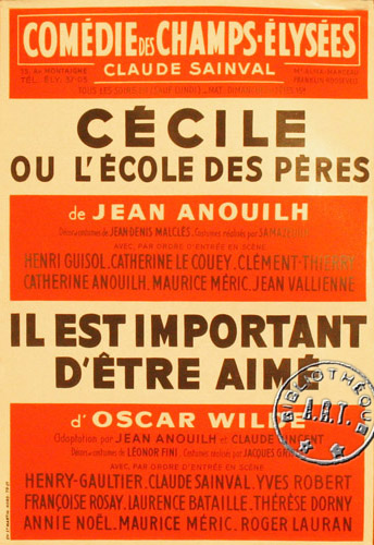 l'affiche originale: Il est important d'être aimé