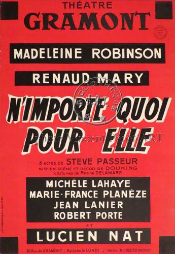 l'affiche originale: N'importe quoi pour elle