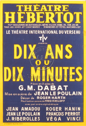 l'affiche originale: Dix ans ou dix minutes