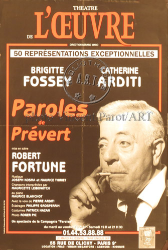 l'affiche originale: Paroles de Prévert